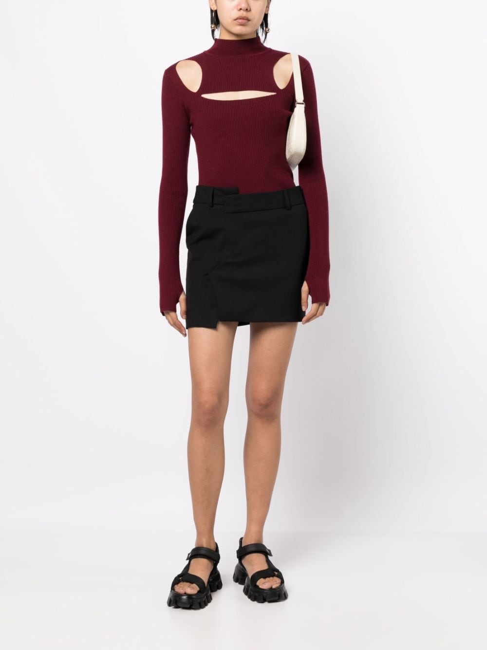 asymmetric mini skirt - 2