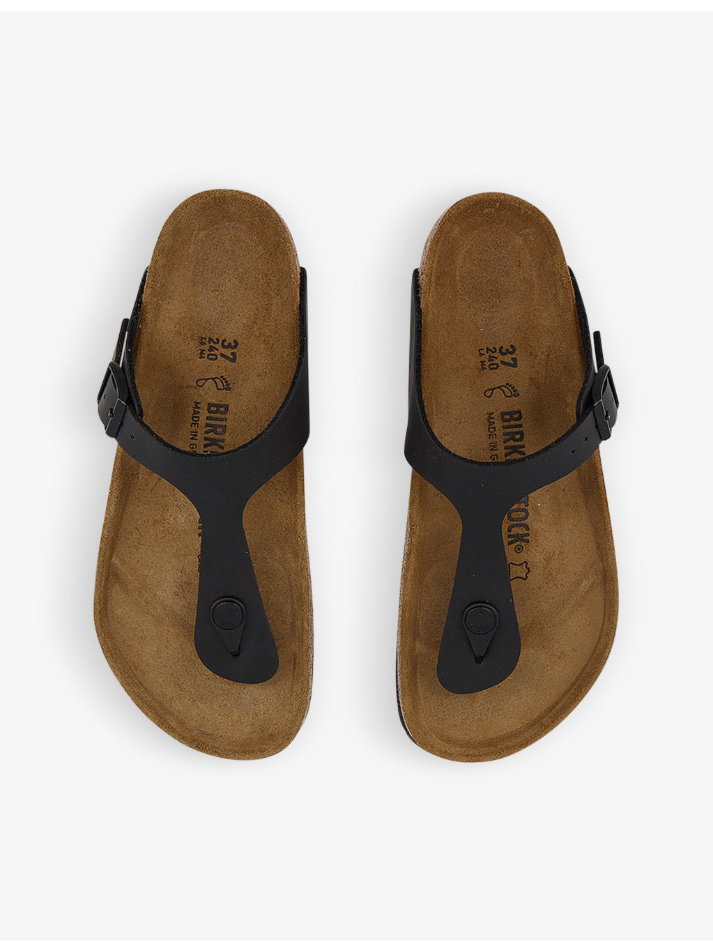 Branded-hardware faux-leather thong sandals - 2