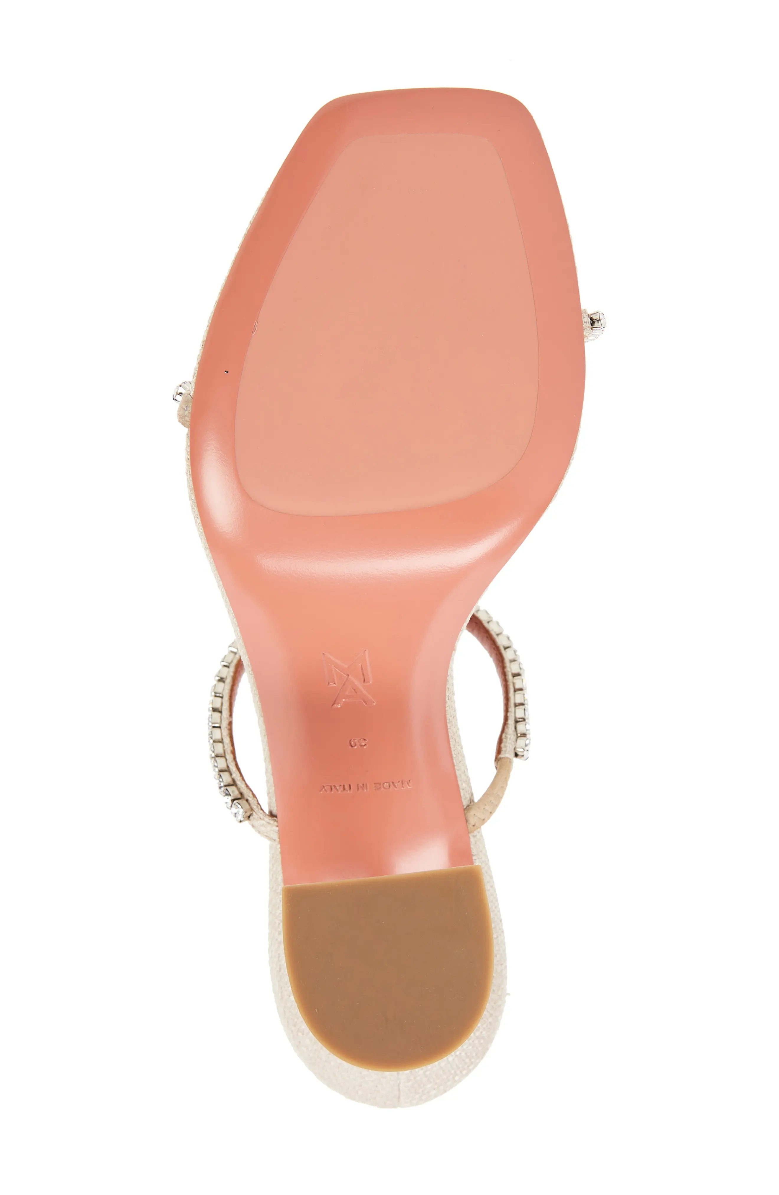 Gilda Crystal Strap Slide Sandal in Beige/Crystal - 6