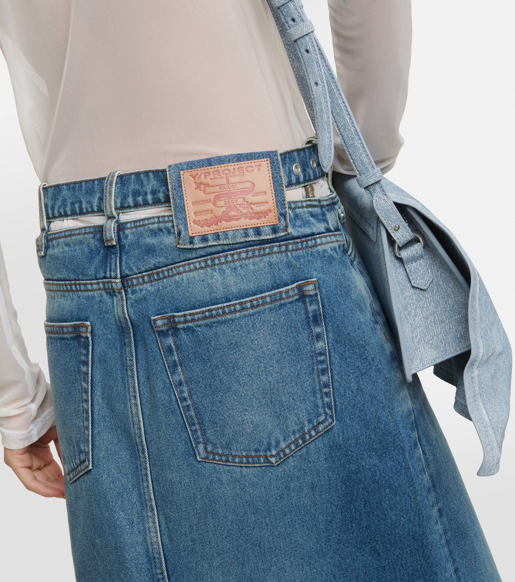 Y Belt denim maxi skirt - 6