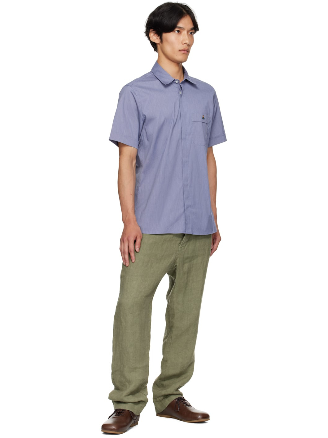 Blue Classic Short Sleeve Shirt - 4