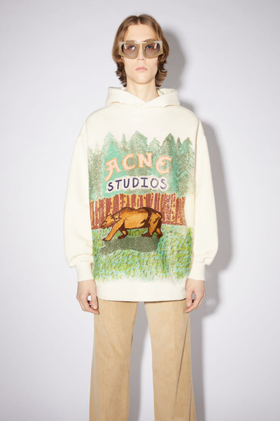 Acne Studios Hooded sweatshirt - Green/ecru outlook