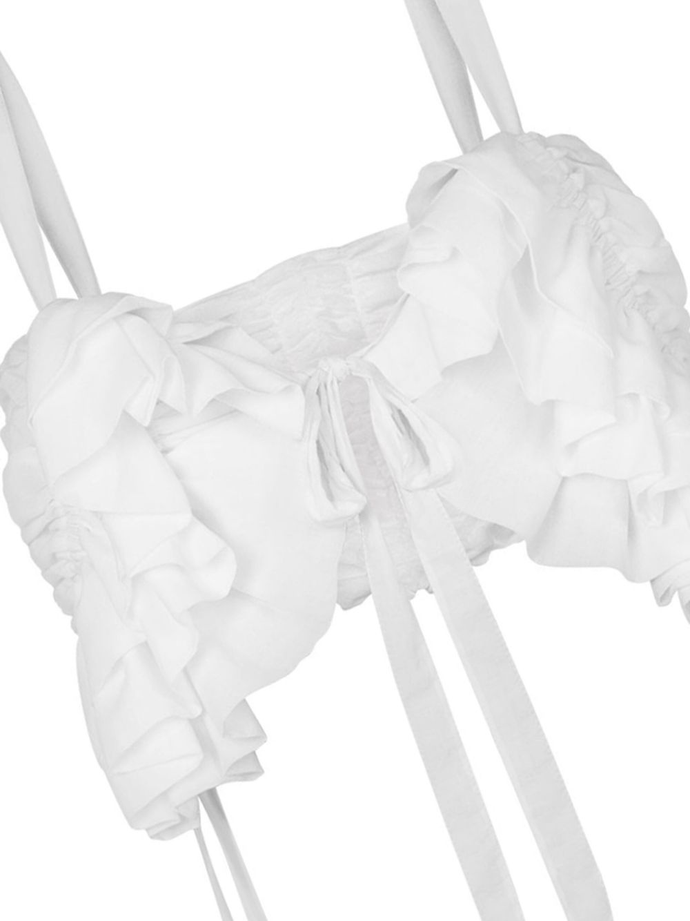 ruffle-detail crop top - 2