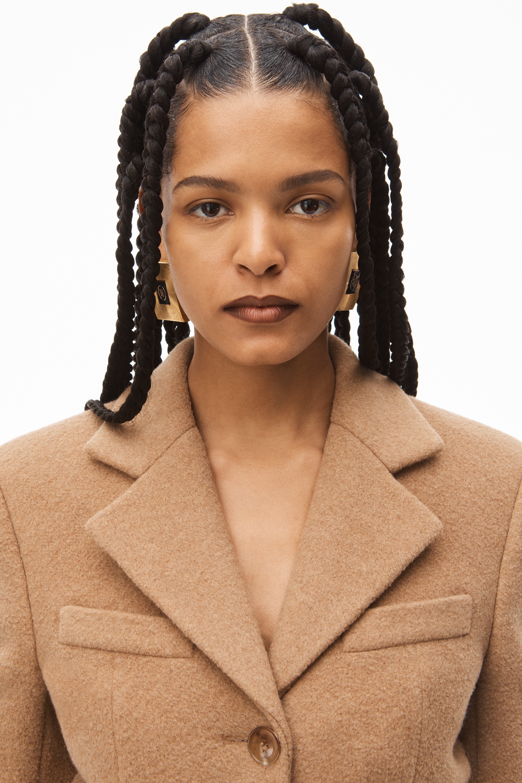 FITTED LONG COAT IN STRETCH WOOL - 4