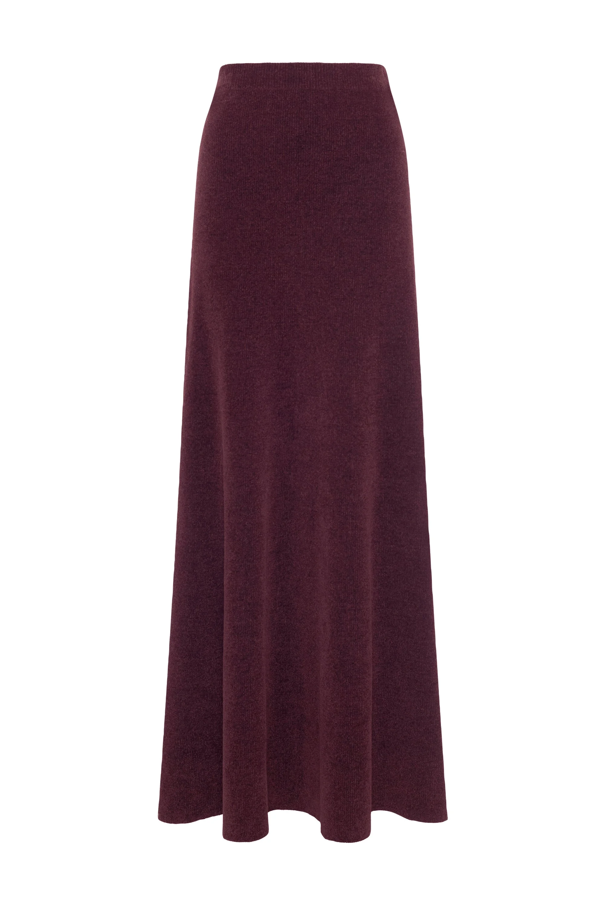 Muir Knit Skirt in Plum Silk - 1