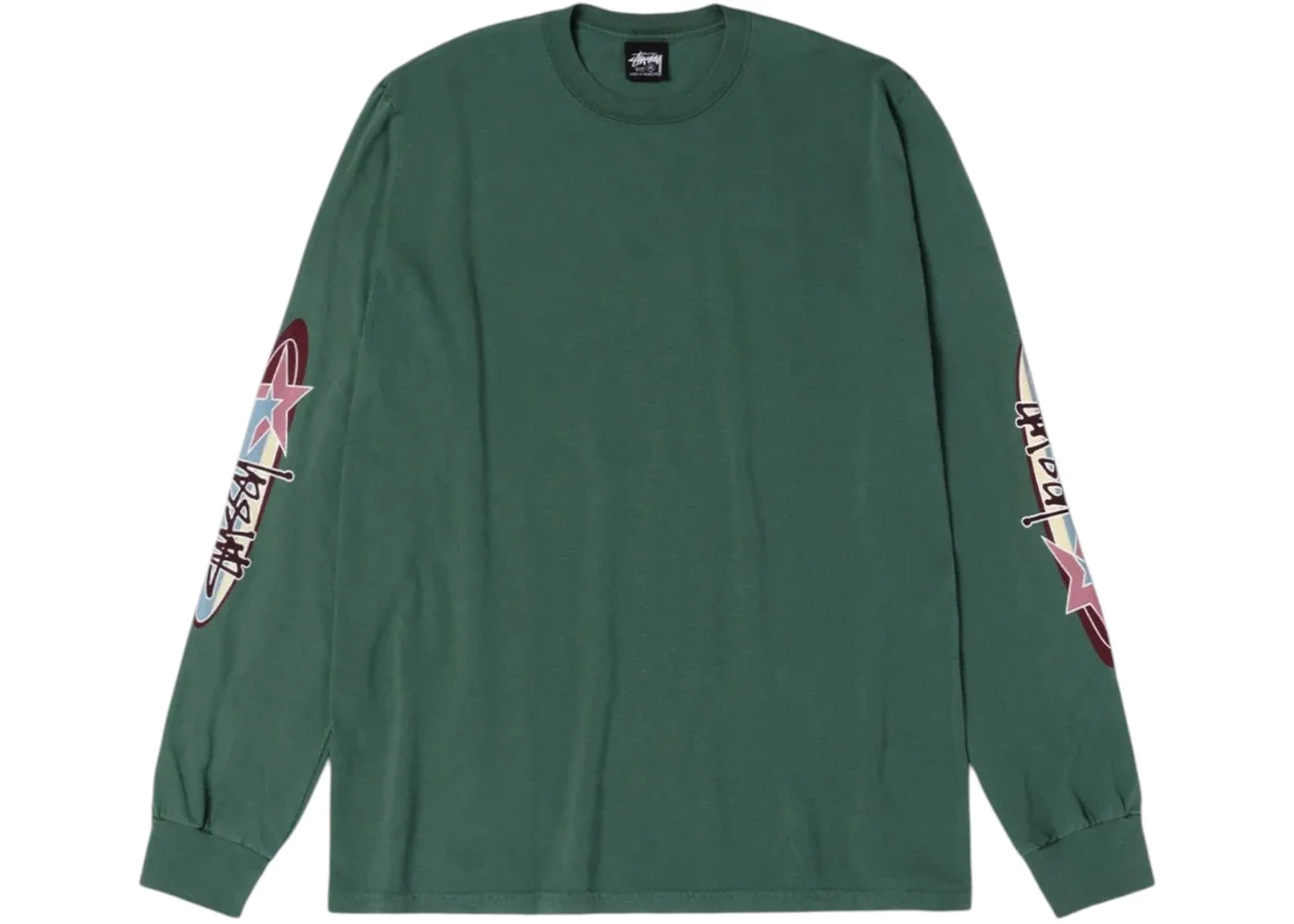 Stussy Two Star L/S Pigment Dyed Tee Pine - 1