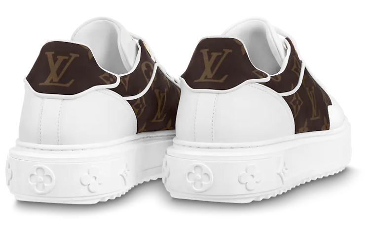 (WMNS) LOUIS VUITTON Time Out Sneakers 'White with Brown Monogram' 1AAP2X - 3