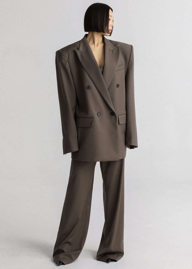 Pallen Double Breasted Blazer - Brown 18