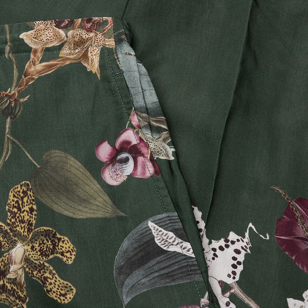 GREEN PLEAT-FRONT TROUSERS WITH FLORAL PATTERN 7092 M.W. - BOT - 4