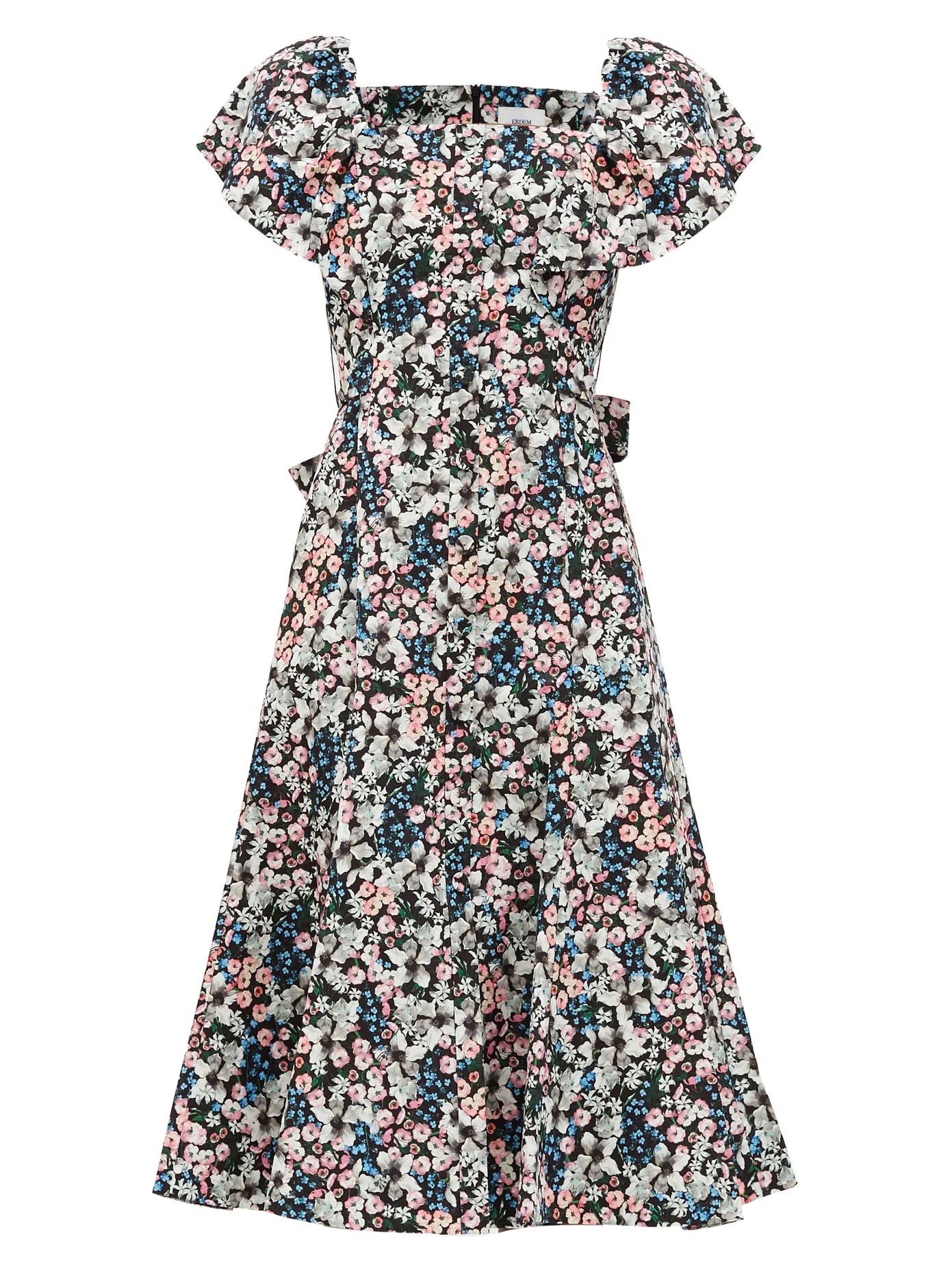 Maudie Meadow Park-print cotton midi dress - 1