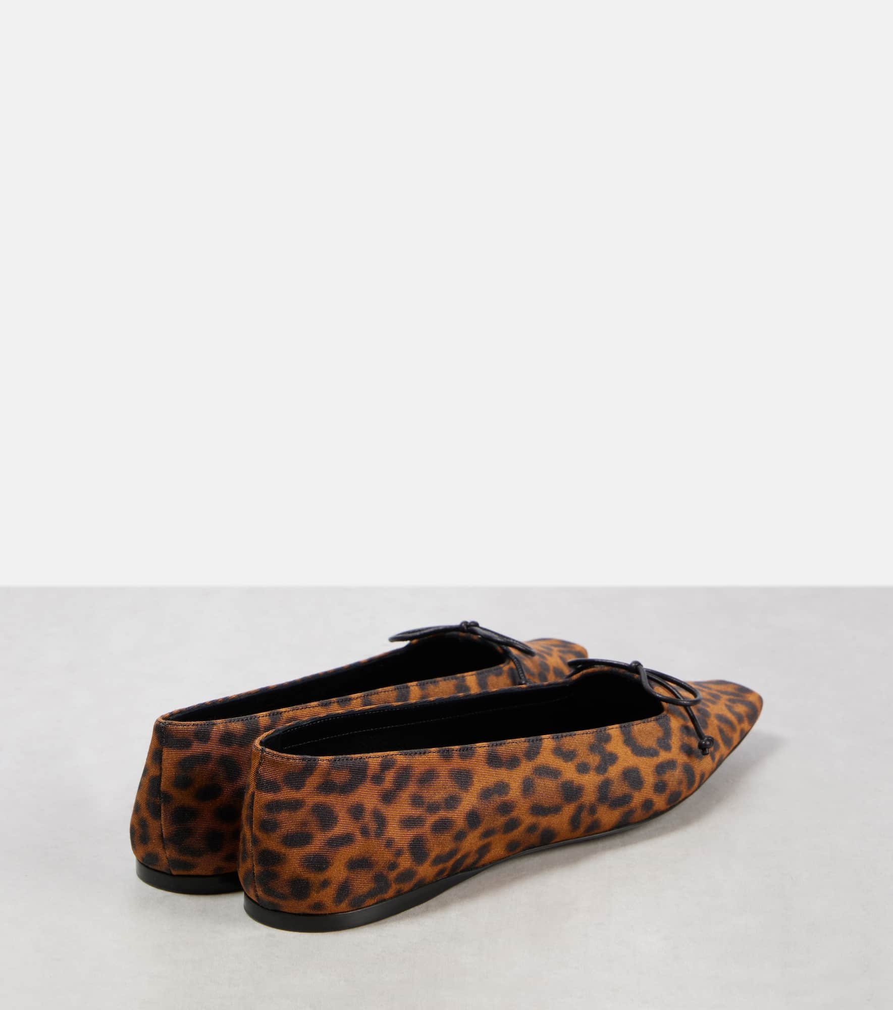 Poppy leopard-print grosgrain ballet flats - 2