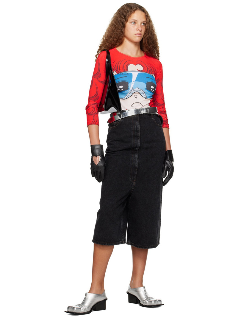 pushBUTTON Black High-Rise Denim Shorts outlook