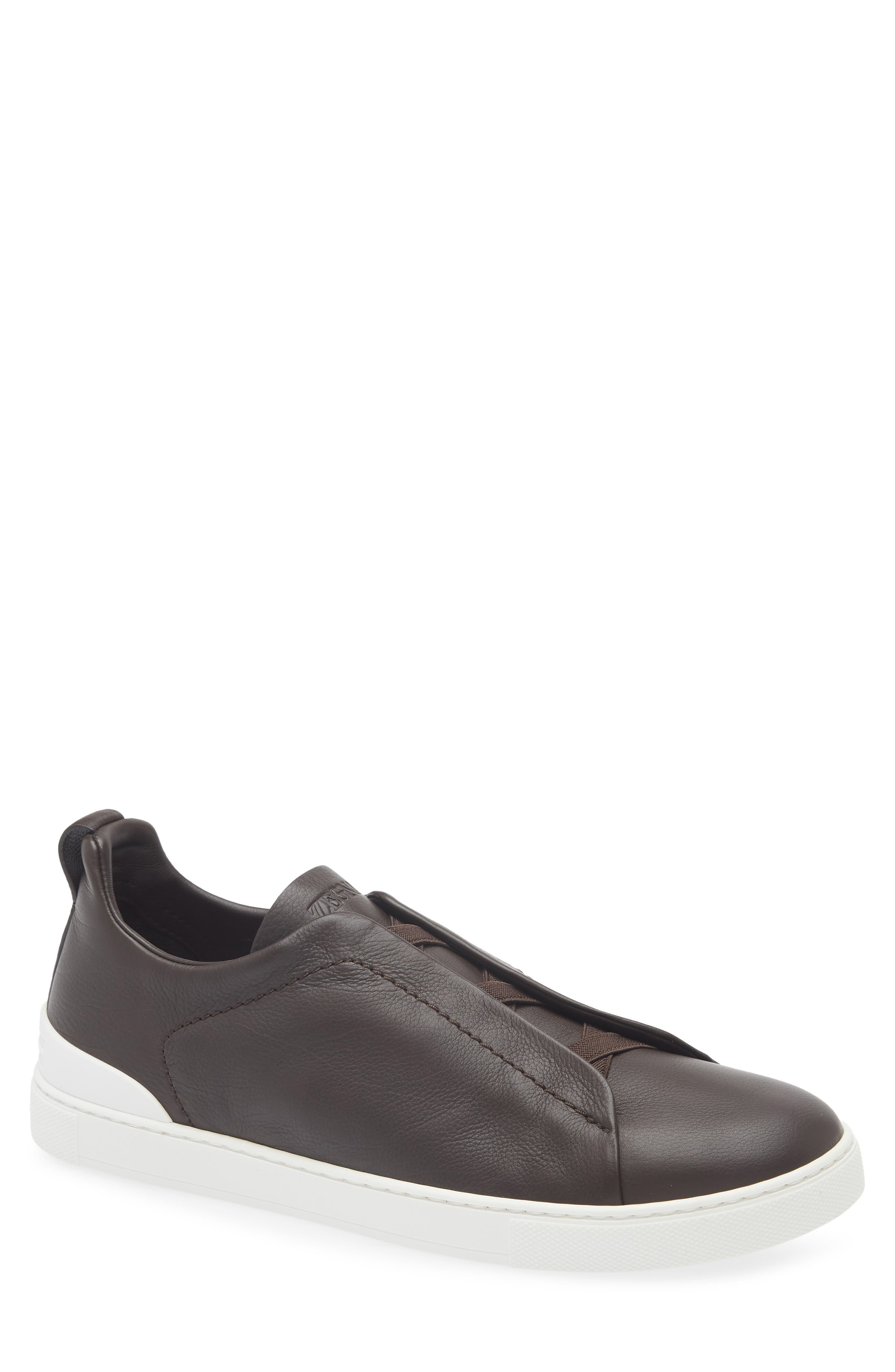 ZEGNA Triple Stitch™ Secondskin Sneaker in Dark Brown at Nordstrom - 1