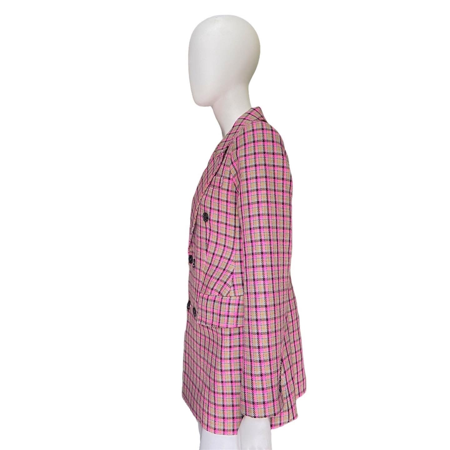 Balenciaga pink tweed hourglass blazer jacket 36 - 3