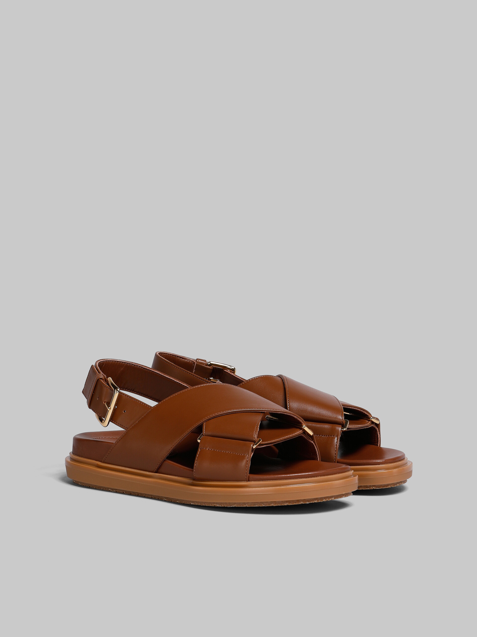 Marni BROWN LEATHER FUSSBETT | REVERSIBLE
