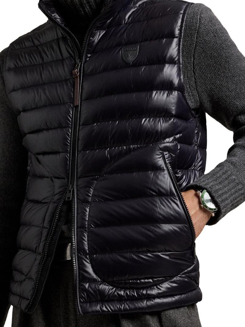 Men's Quilted Down Vest - Polo Black Glossy 6