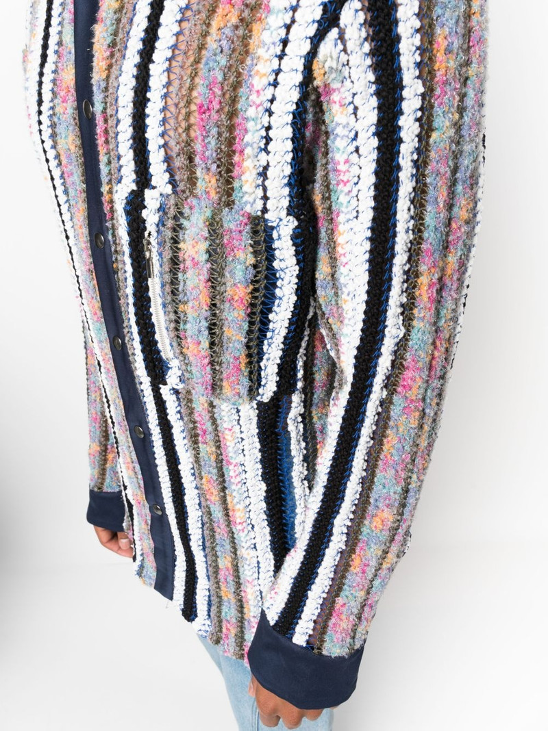 striped knit-panel shirt 5