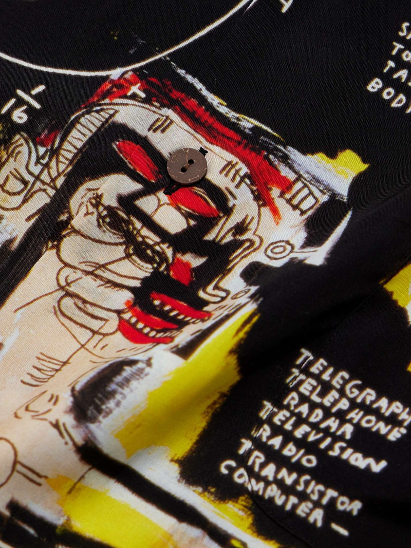 + Jean-Michel Basquiat Convertible-Collar Printed Satin Shirt 4