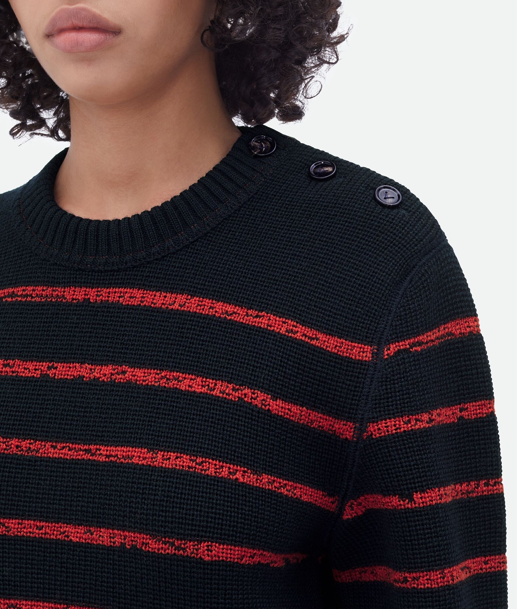 jacquard striped wool jumper - 4