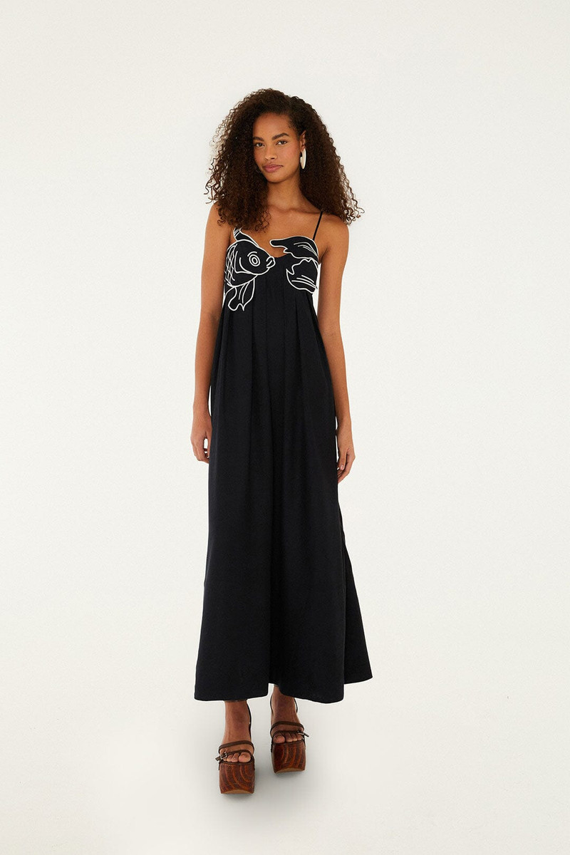 Black Fish Top Lenzing™ Ecovero™ Euroflax™ Maxi Dress 1