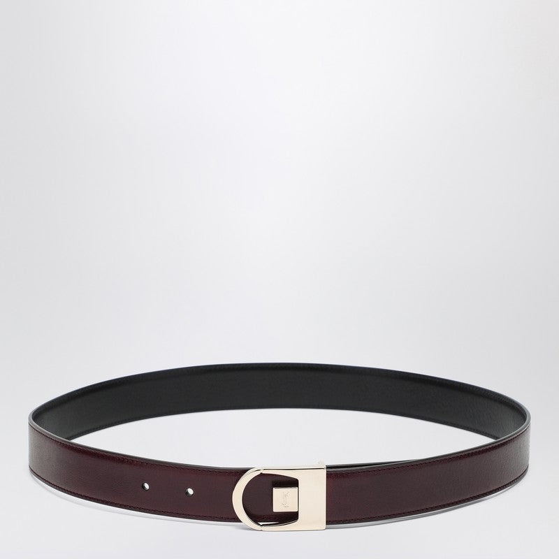 ベルト Saint Laurent Reversible belt in black/burgundy leather SAINT LAURENT Saint Laurent Reversible Belt In Black