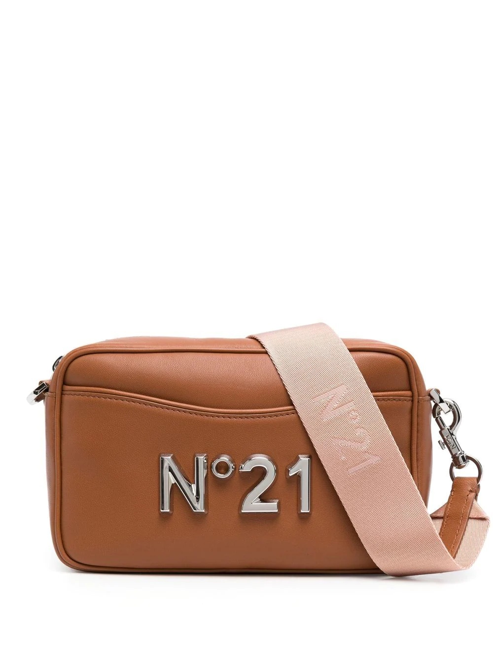 logo-plaque leather crossbody bag - 1