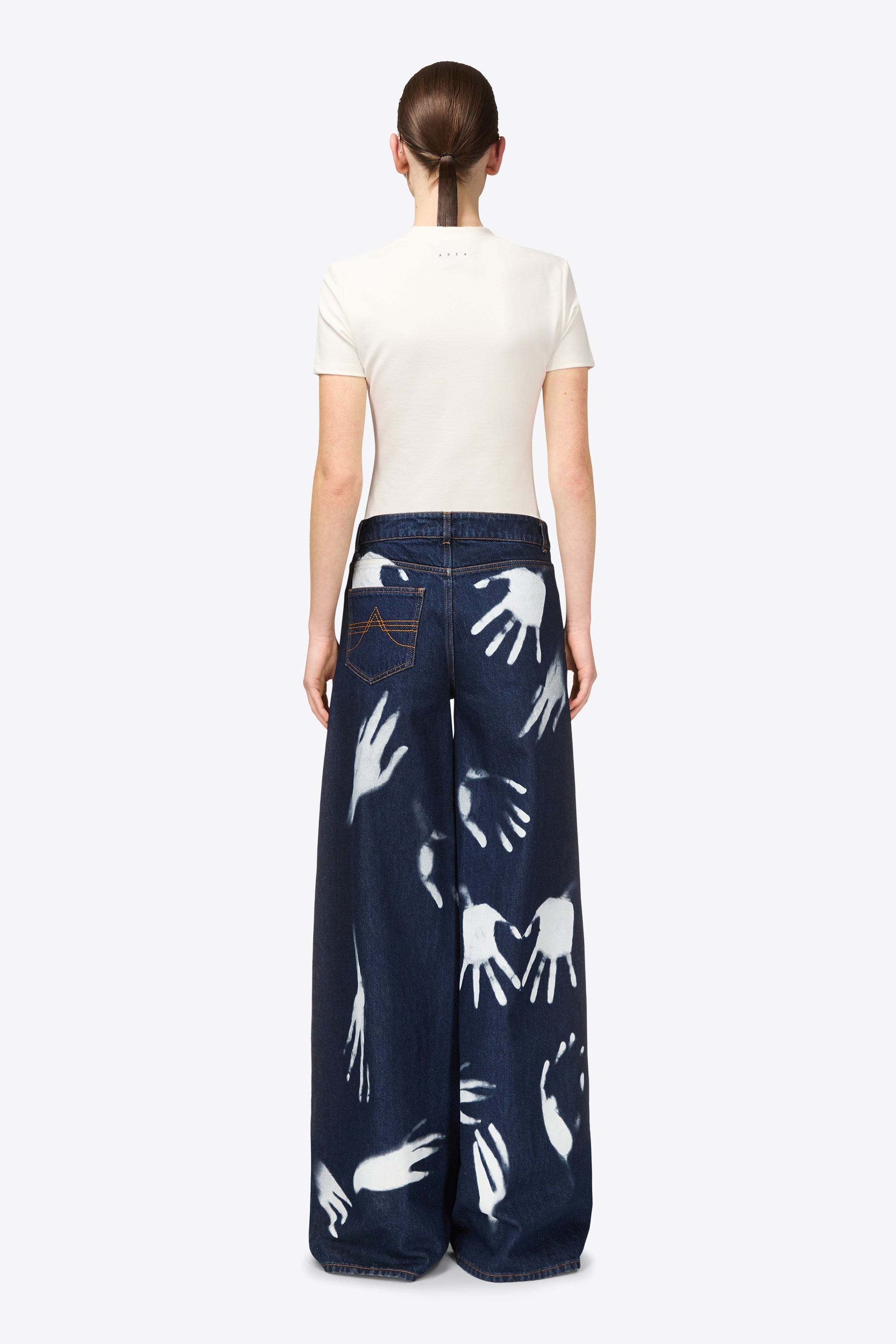 HANDPRINT WIDE LEG JEAN - 5