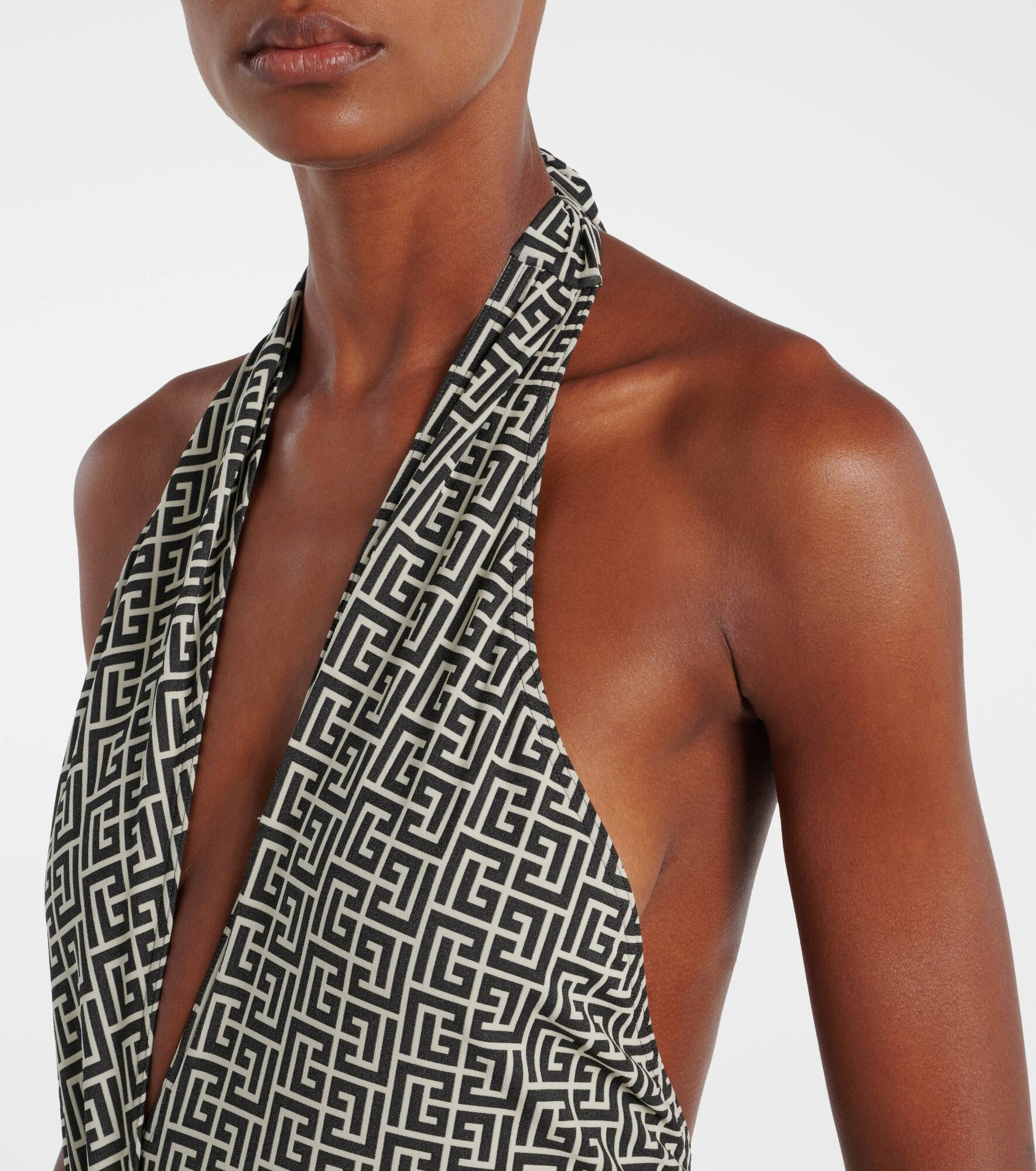 Belted halterneck swimsuit - 4