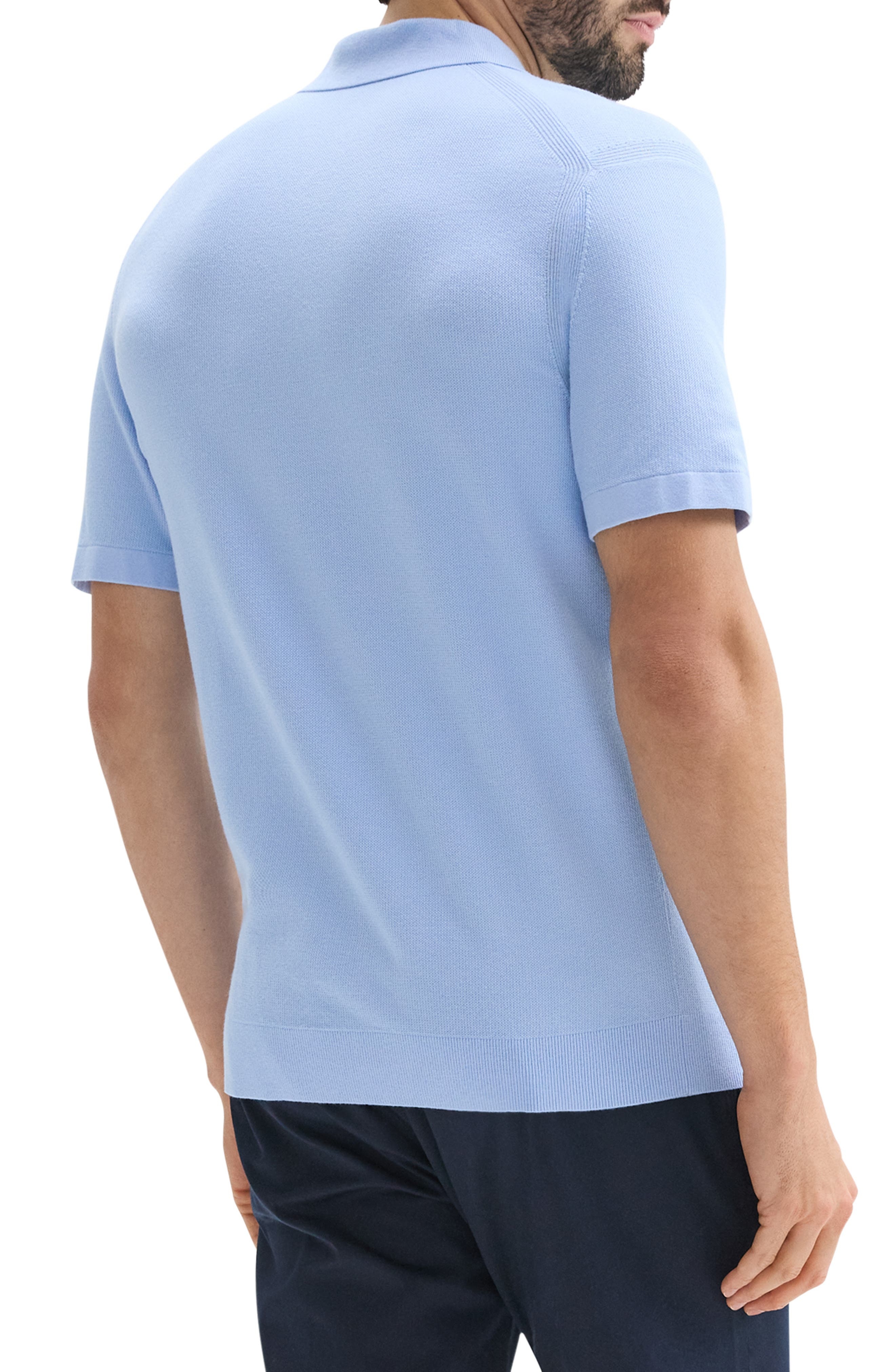 Theory Goris Grid Light Performance Polo in Clear Sky at Nordstrom - 2