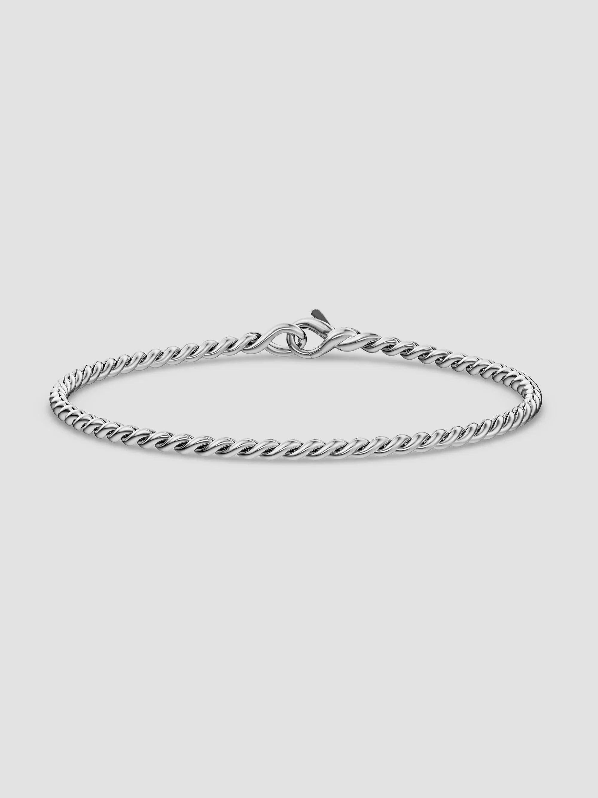 Men's Sculpted Cable Chain Bracelet in Sterling Silver, 2.7MM - Silver - 1