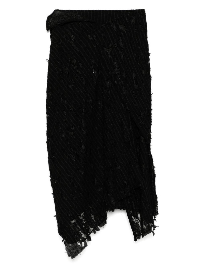 Yohji Yamamoto dameged stripe twist skirt outlook