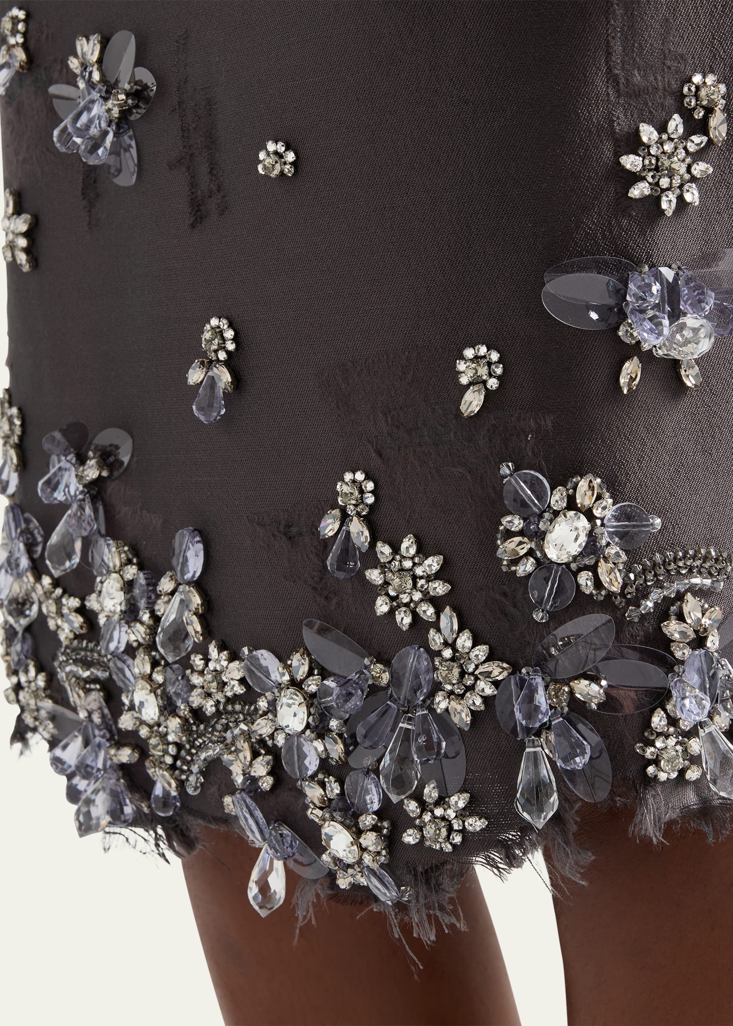 Crystal Distressed Wool Midi Skirt - 4