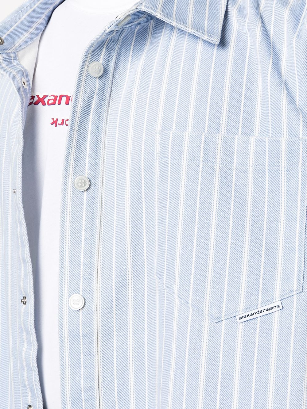 striped cotton shirt jacket - 6