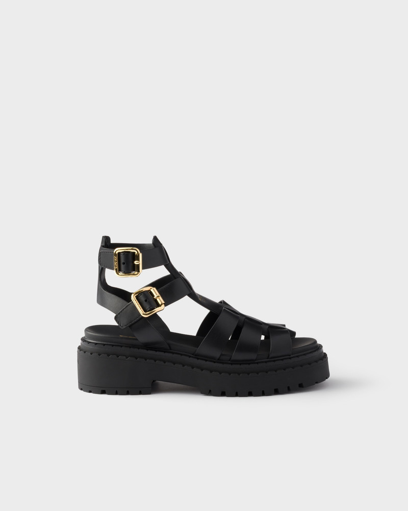 Prada Leather sandals with ankle straps outlook