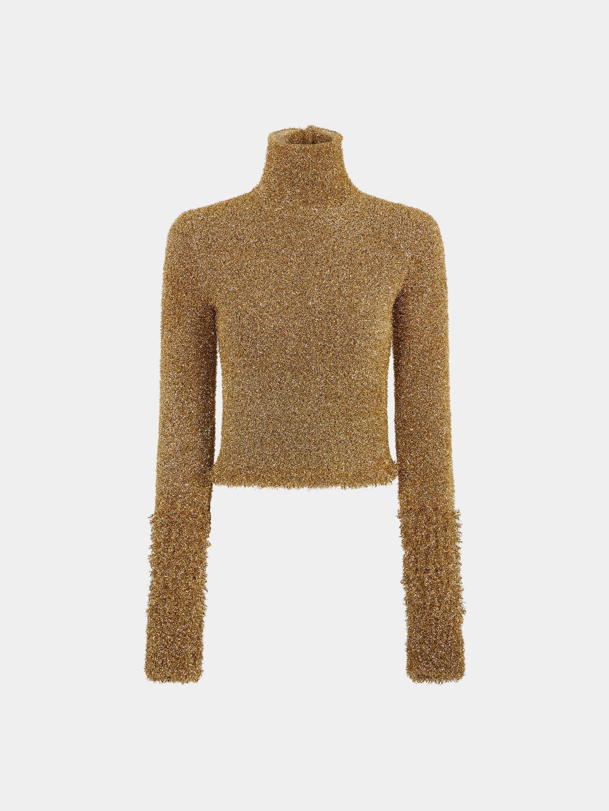 TURTLENECK SWEATER WITH GOLD METALIZED EFFECT - 1