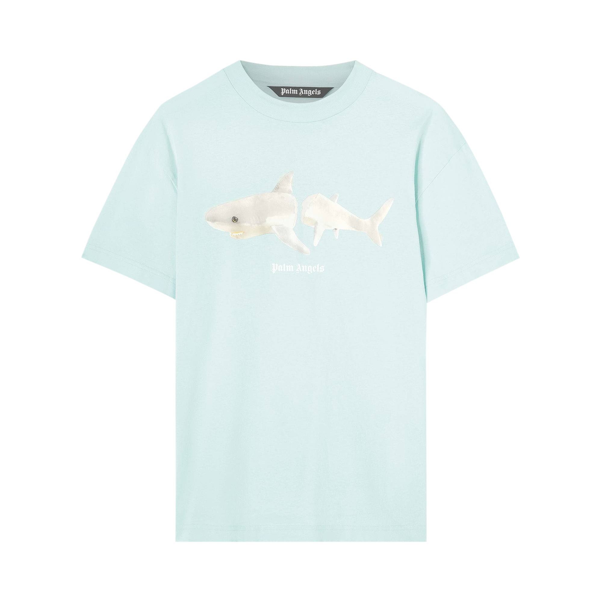 Palm Angels Shark Classic Tee 'Light Blue/White' - 1