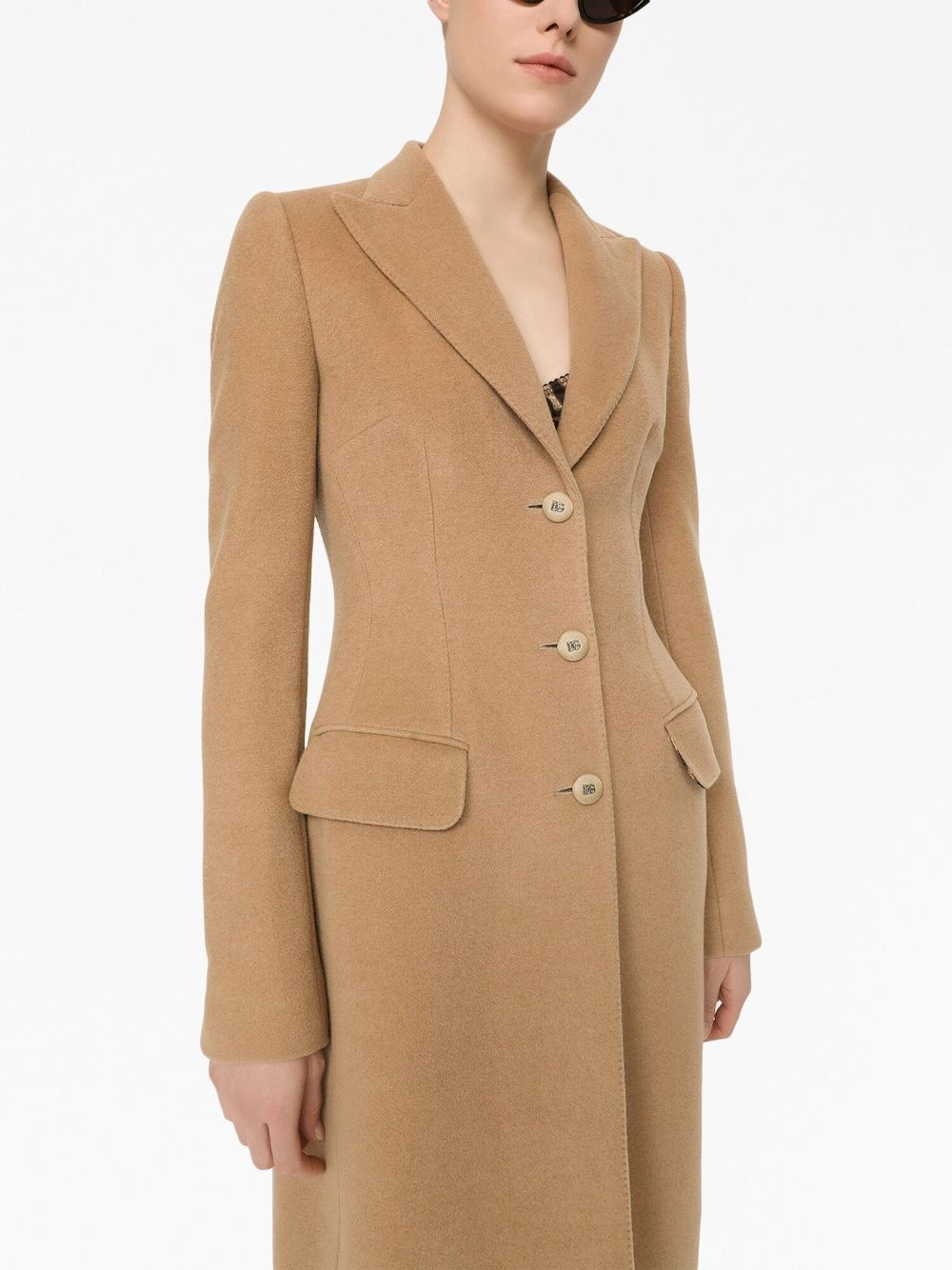 single-breasted midi coat - 5