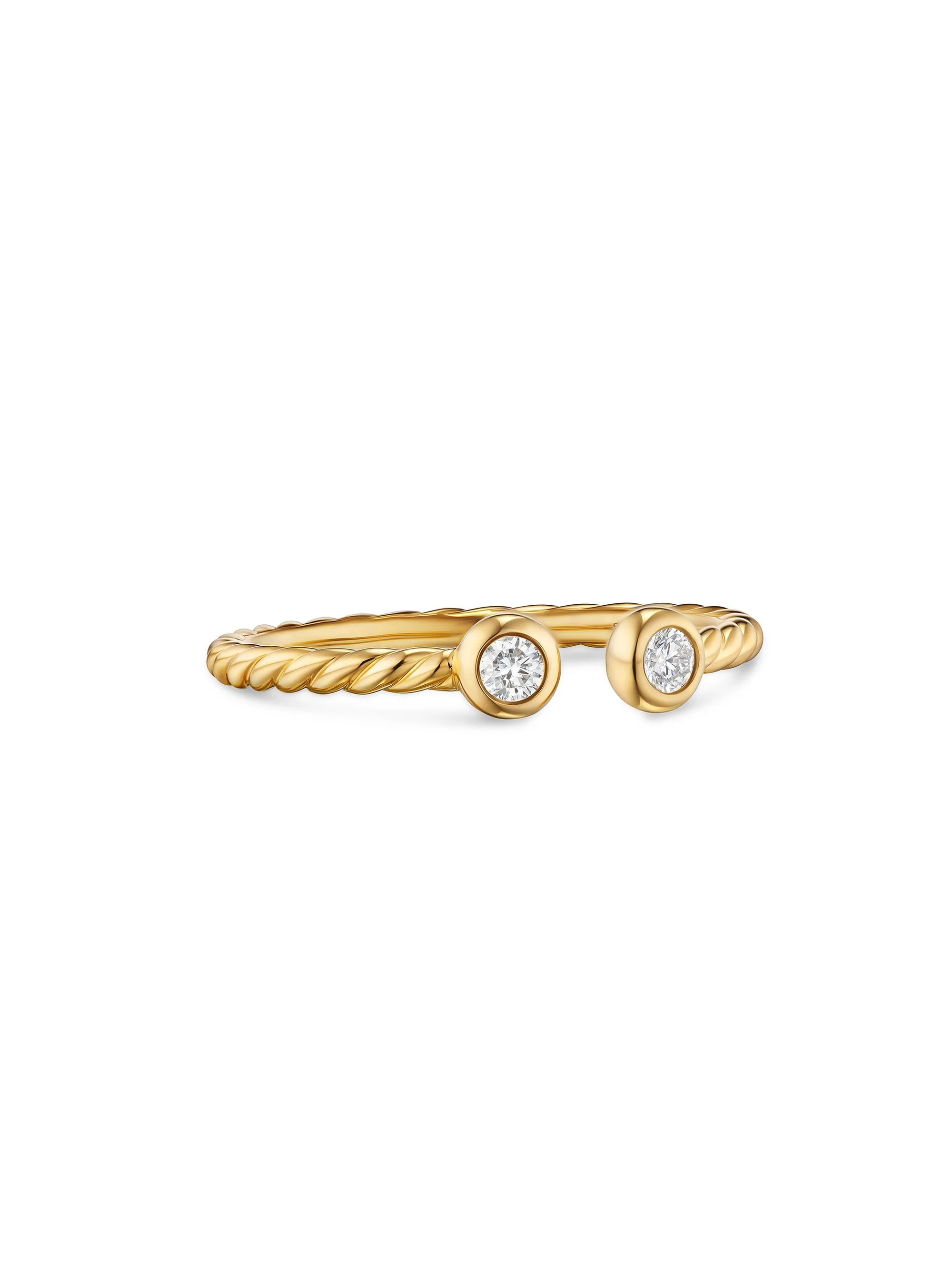 Women's Petite Modern Renaissance Open Round Ring in 18K Yellow Gold - Diamond - 1