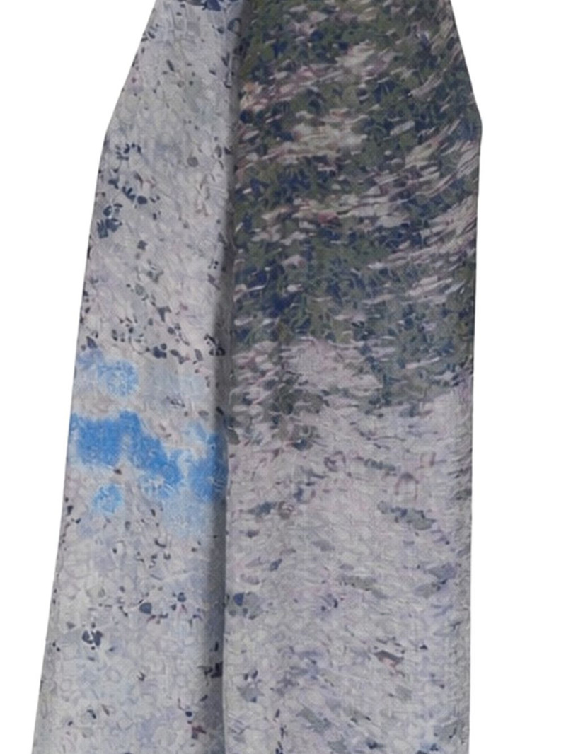 AKRIS printed frayed scarf outlook