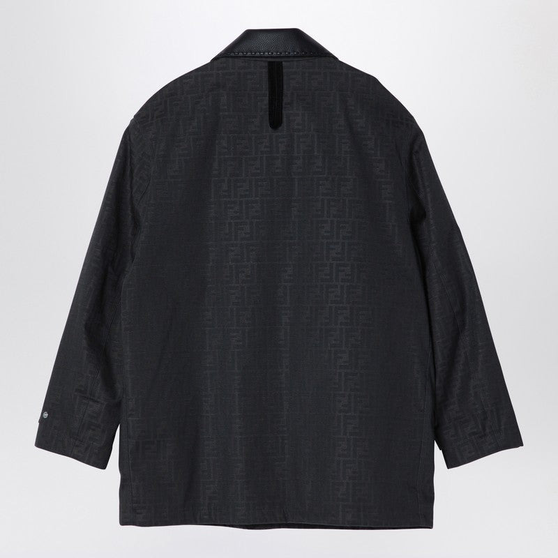 Fendi Jacquard Ff Waxed Brown Blouson Men - 2