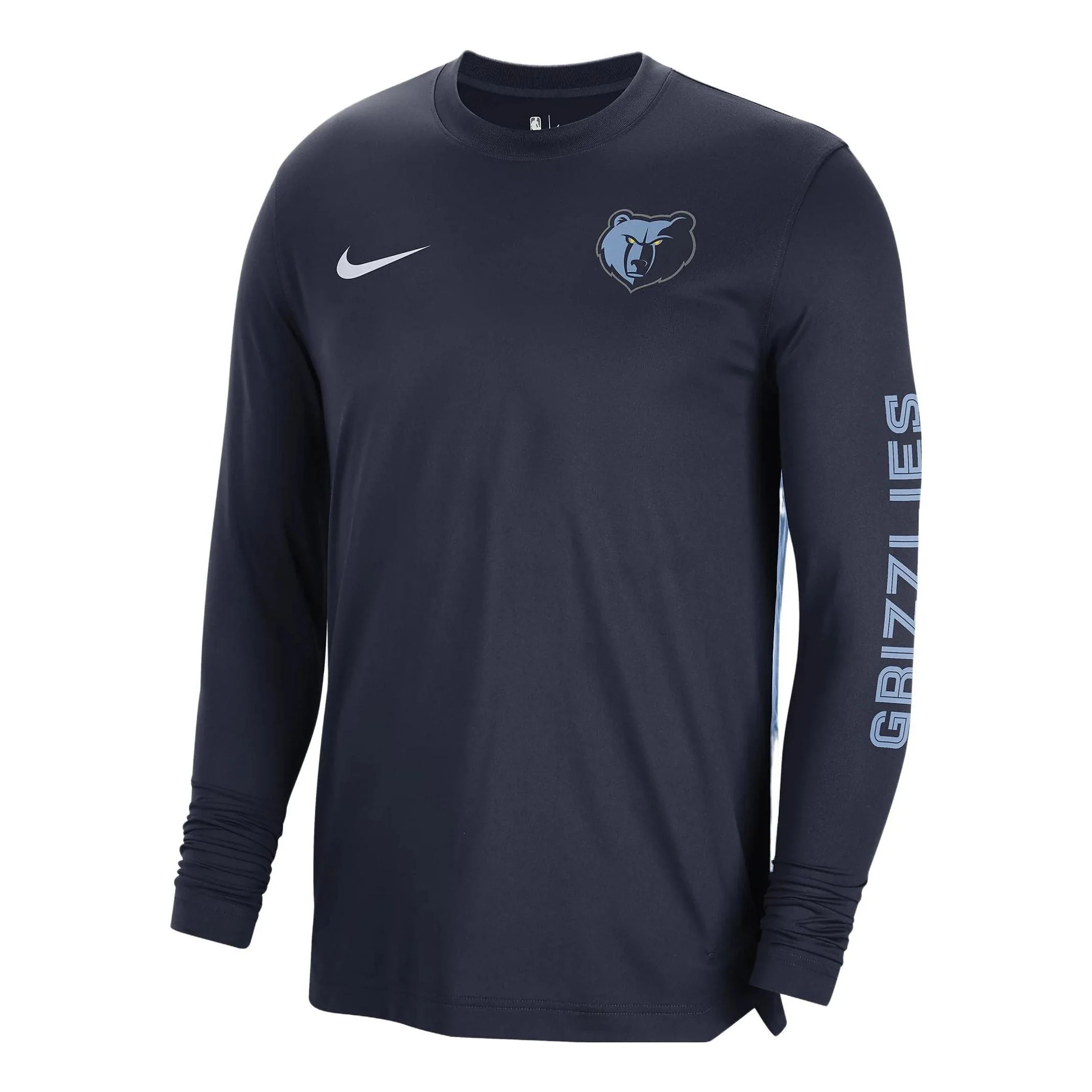 Nike x NBA Memphis Grizzlies Dri-FIT Pregame Long Sleeve T-Shirt 'Navy' FB3483-419 - 1