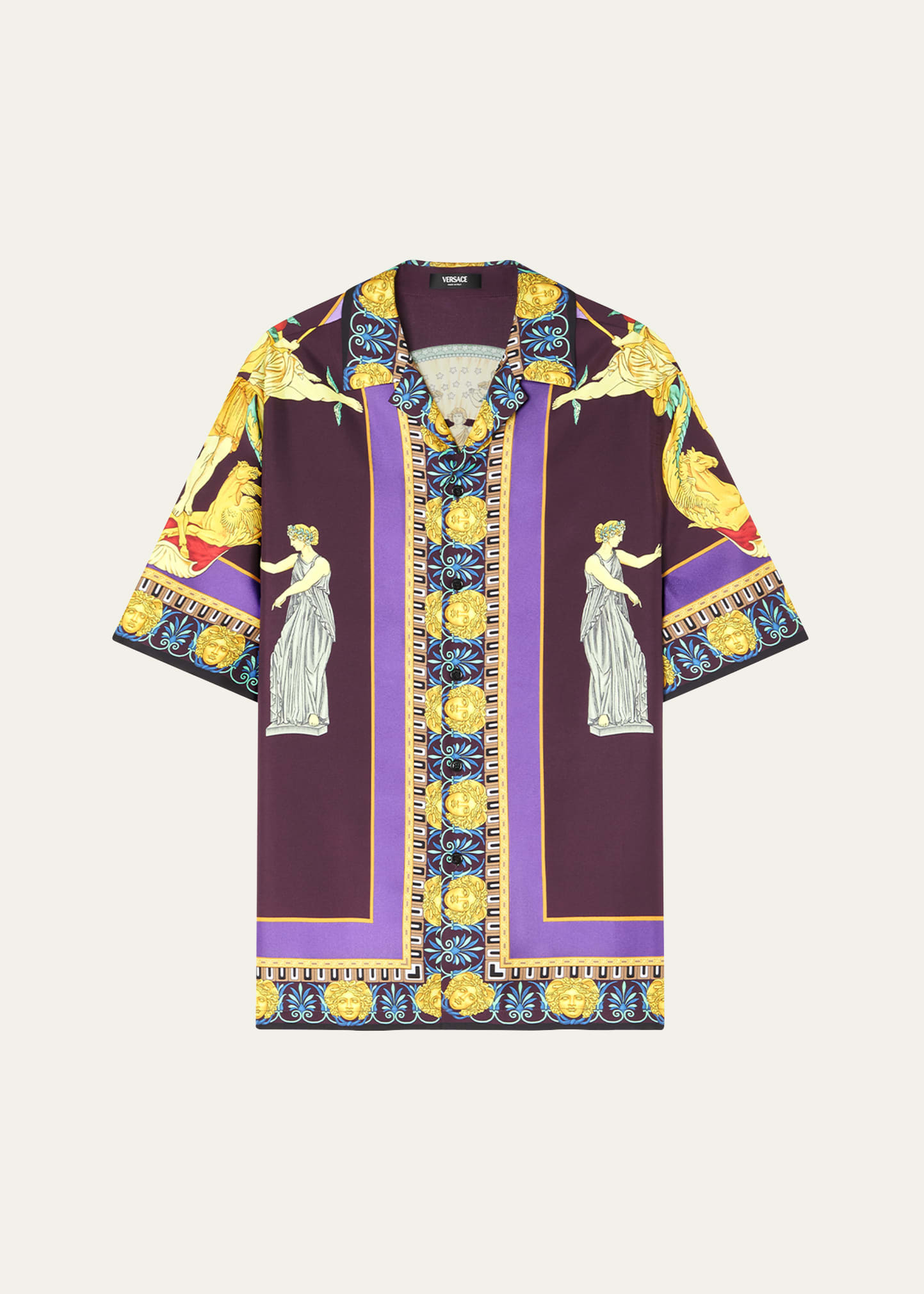Men's Hall of Statues Silk Short-Sleeve Shirt - 1