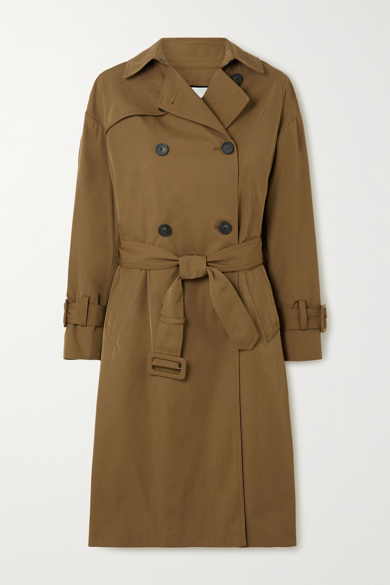 Belted gabardine trench coat - 1