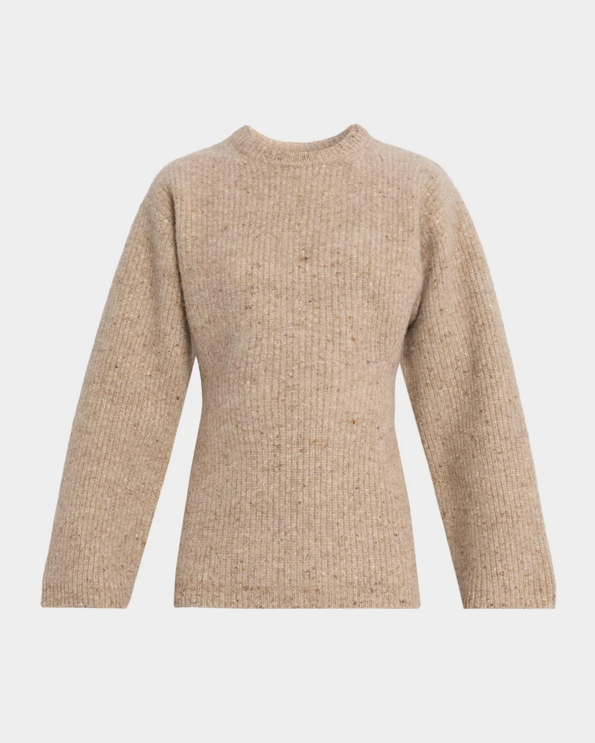 Cashmere Rib Slim Crewneck Sweater - 1