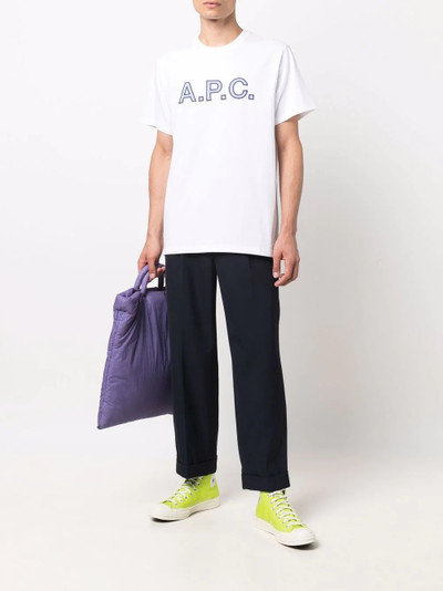 A.P.C. logo-embroidered cotton T-shirt outlook