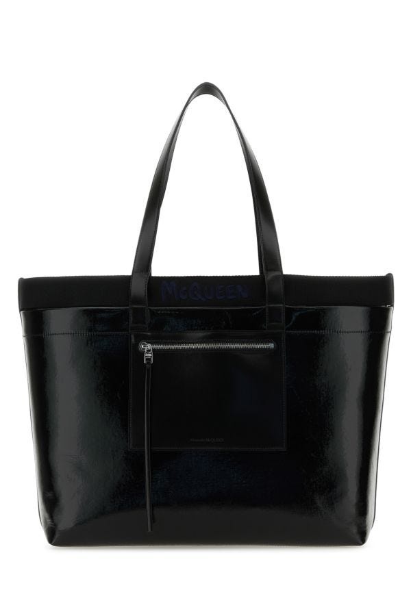 Black canvas shopping bag - 1