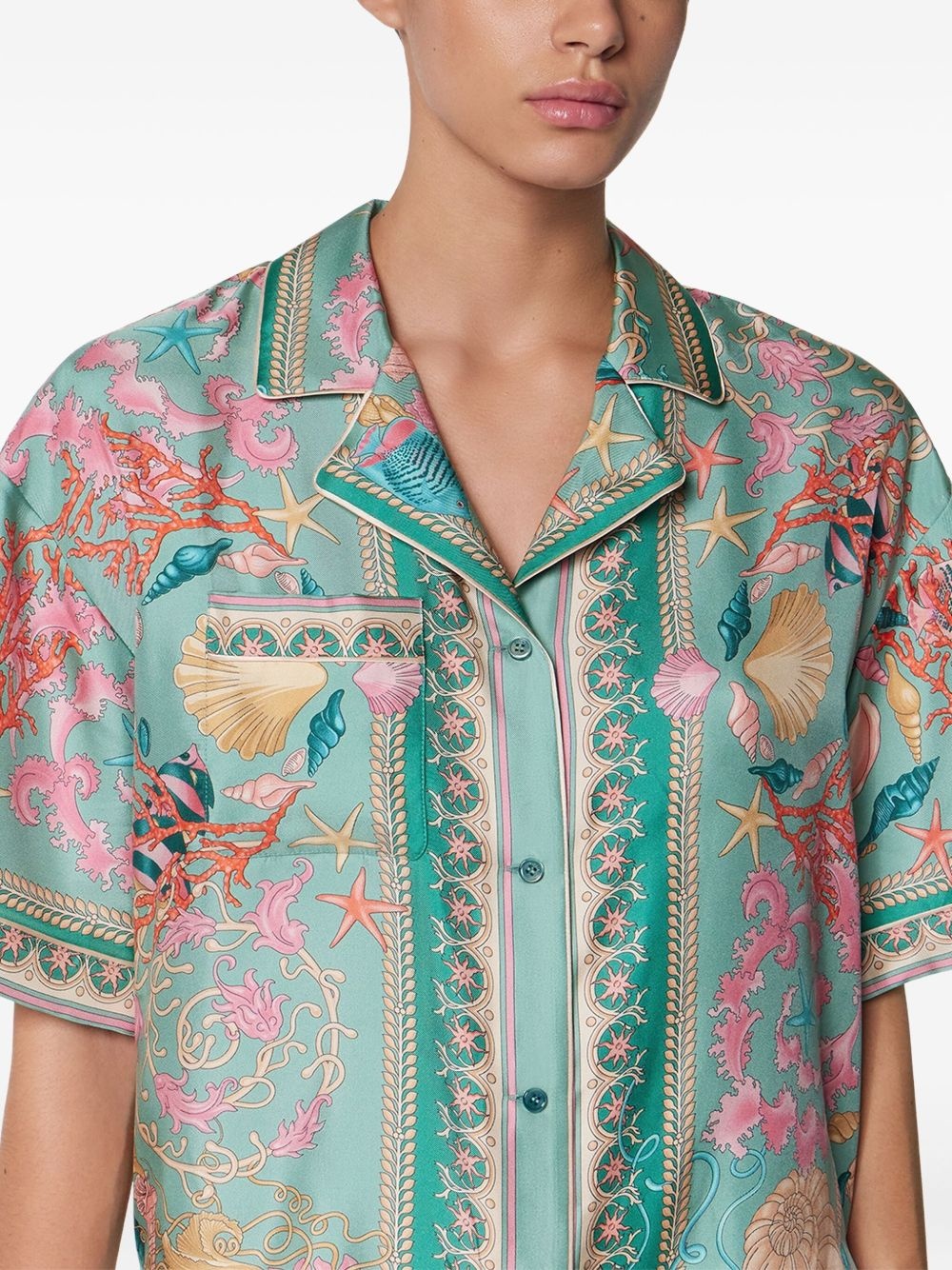 Underwater Barocco silk shirt - 5