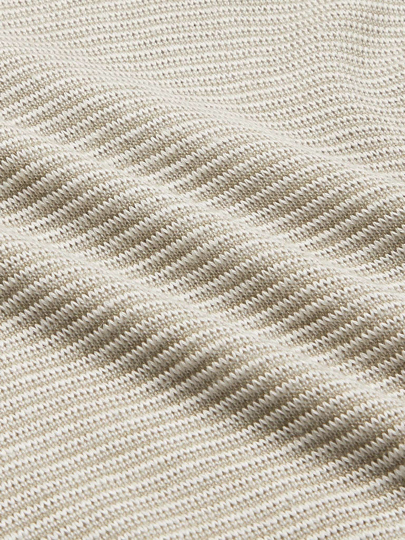 Slim-Fit Ribbed Silk, Cashmere and Linen-Blend Half-Zip Sweater 3