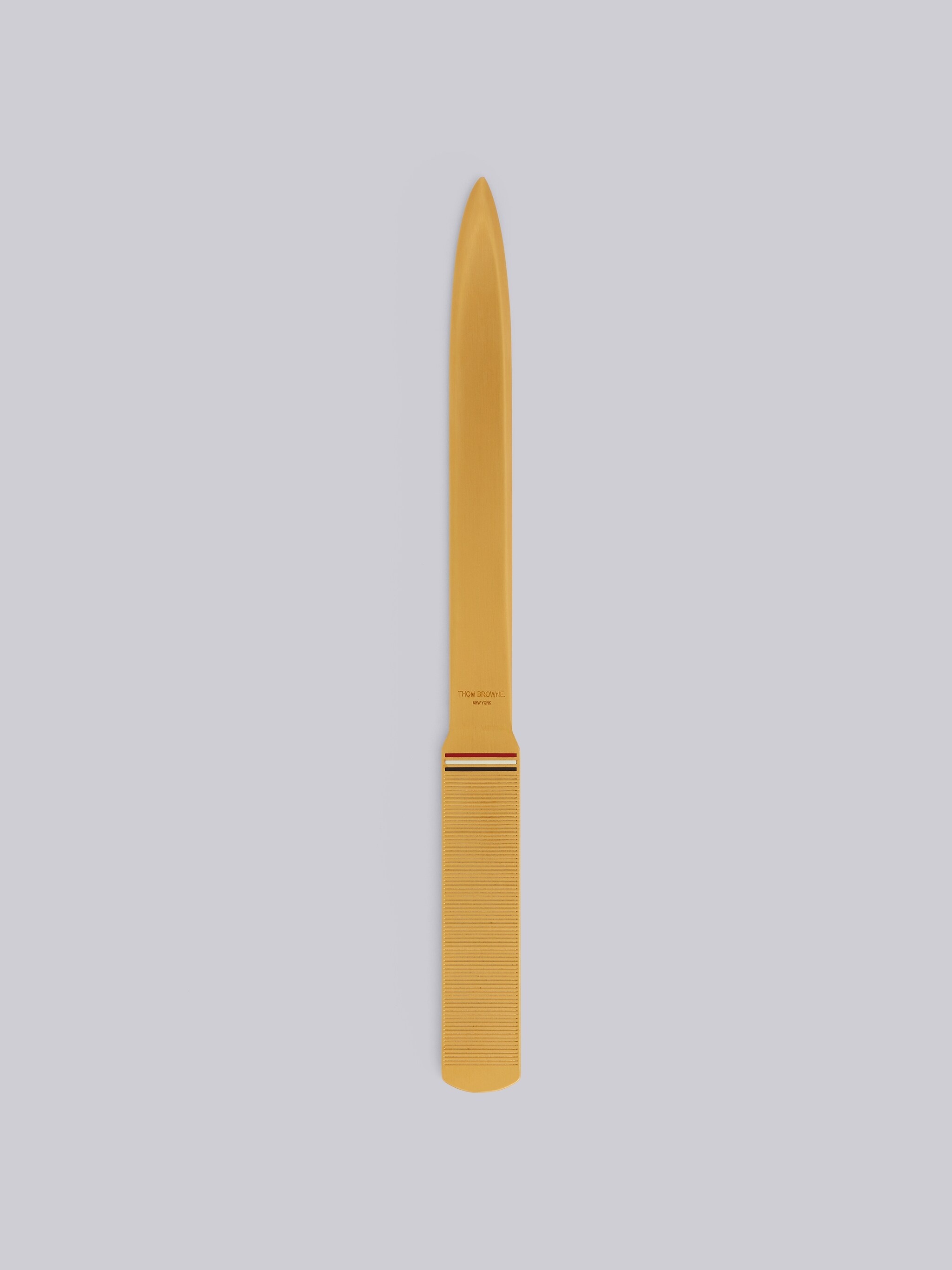 Brass Gold Multi-Color Enamel Stripe Letter Opener - 3