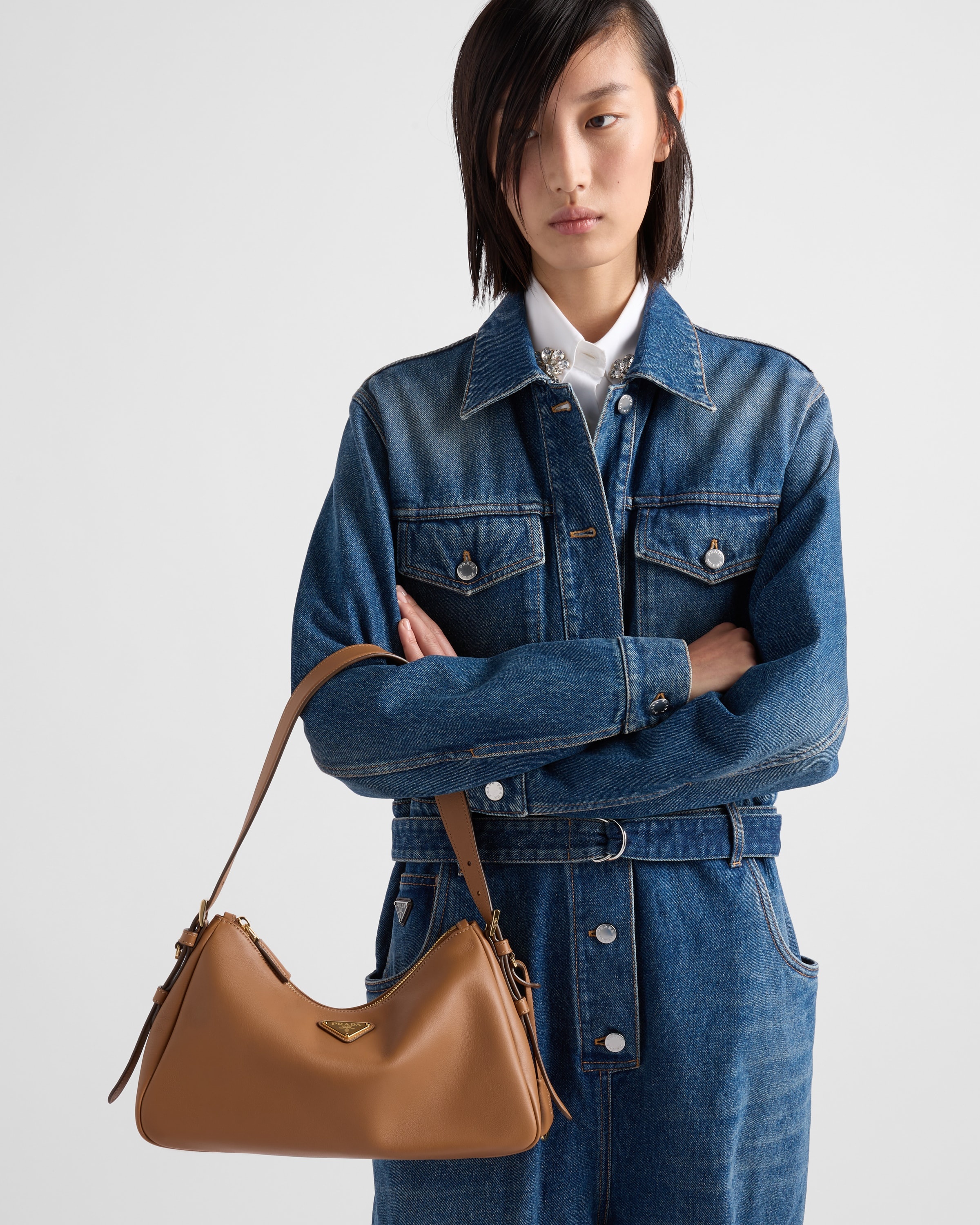 Prada Prada Aimée medium leather shoulder bag | REVERSIBLE